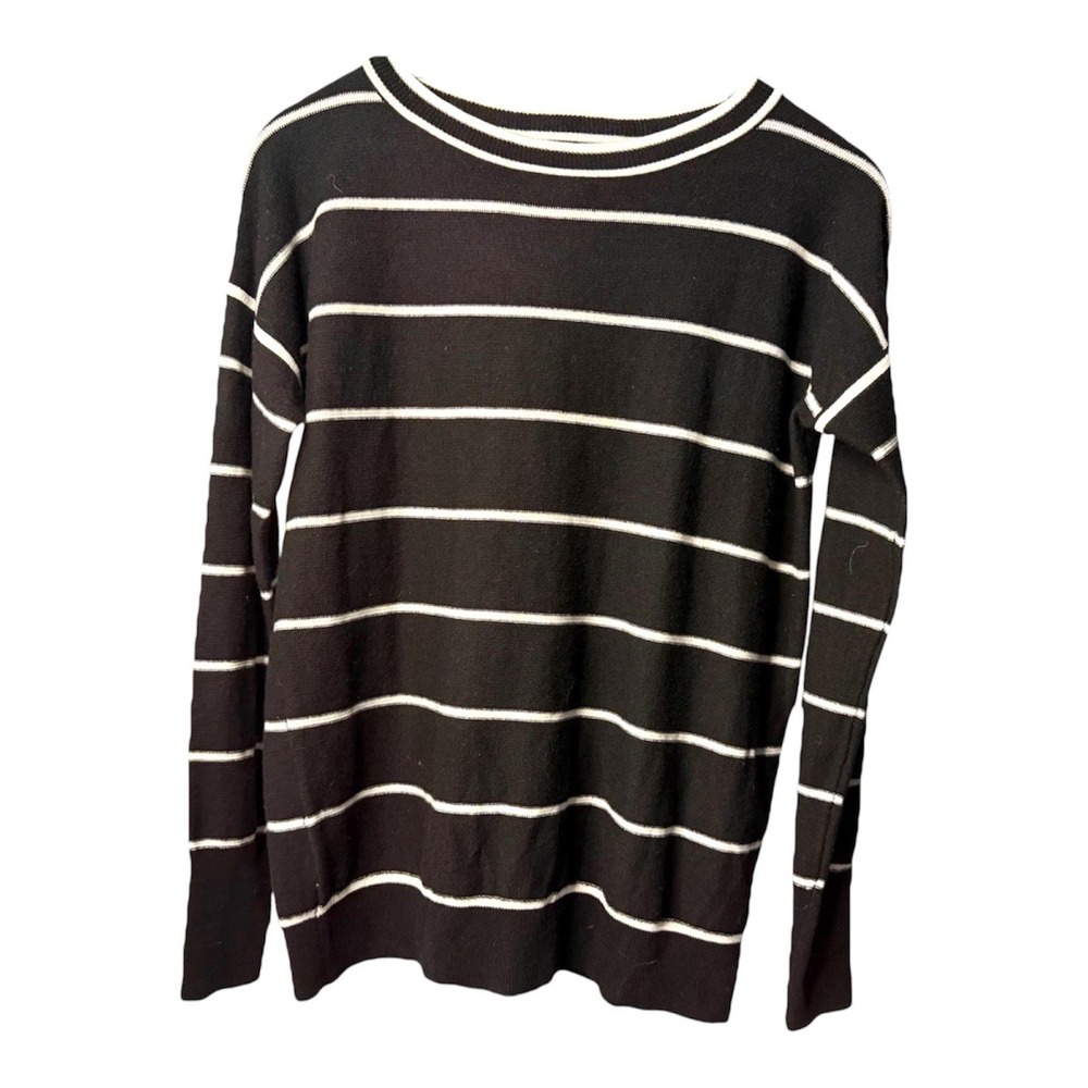 Banana Republic Striped Merino‎ Fine Wool Blend Filpucci Black Sweater S